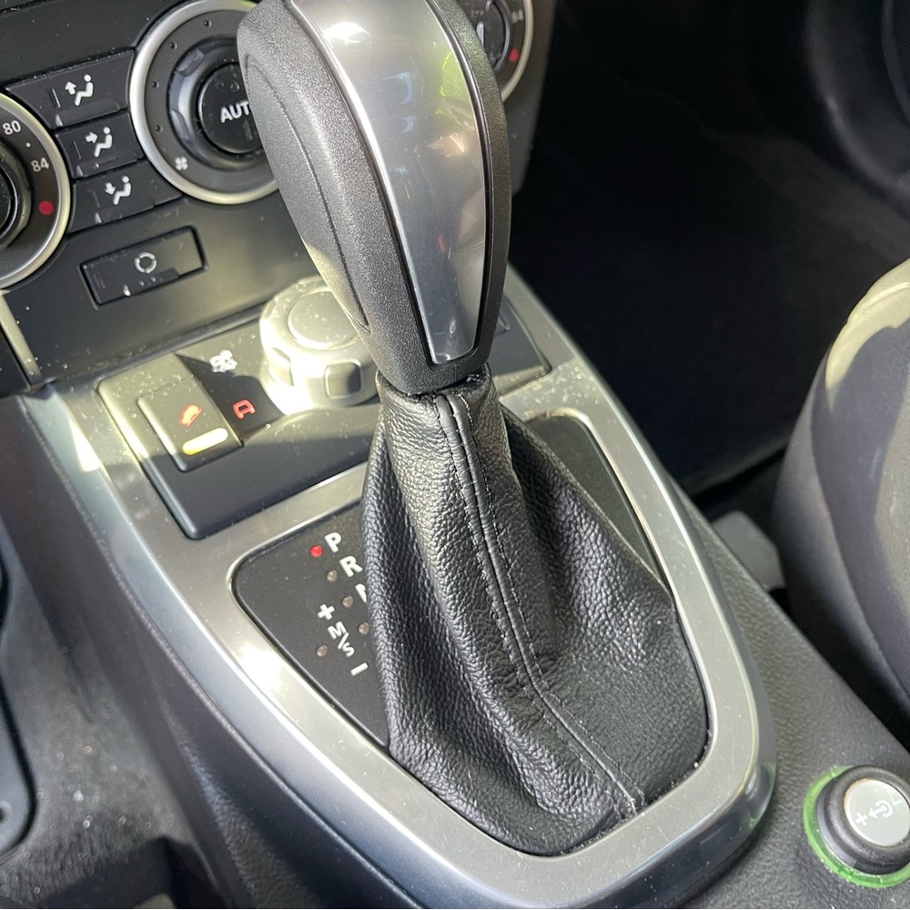 Land Rover Premium Black Leather Car Gear Shift Cover Boots Set (2)